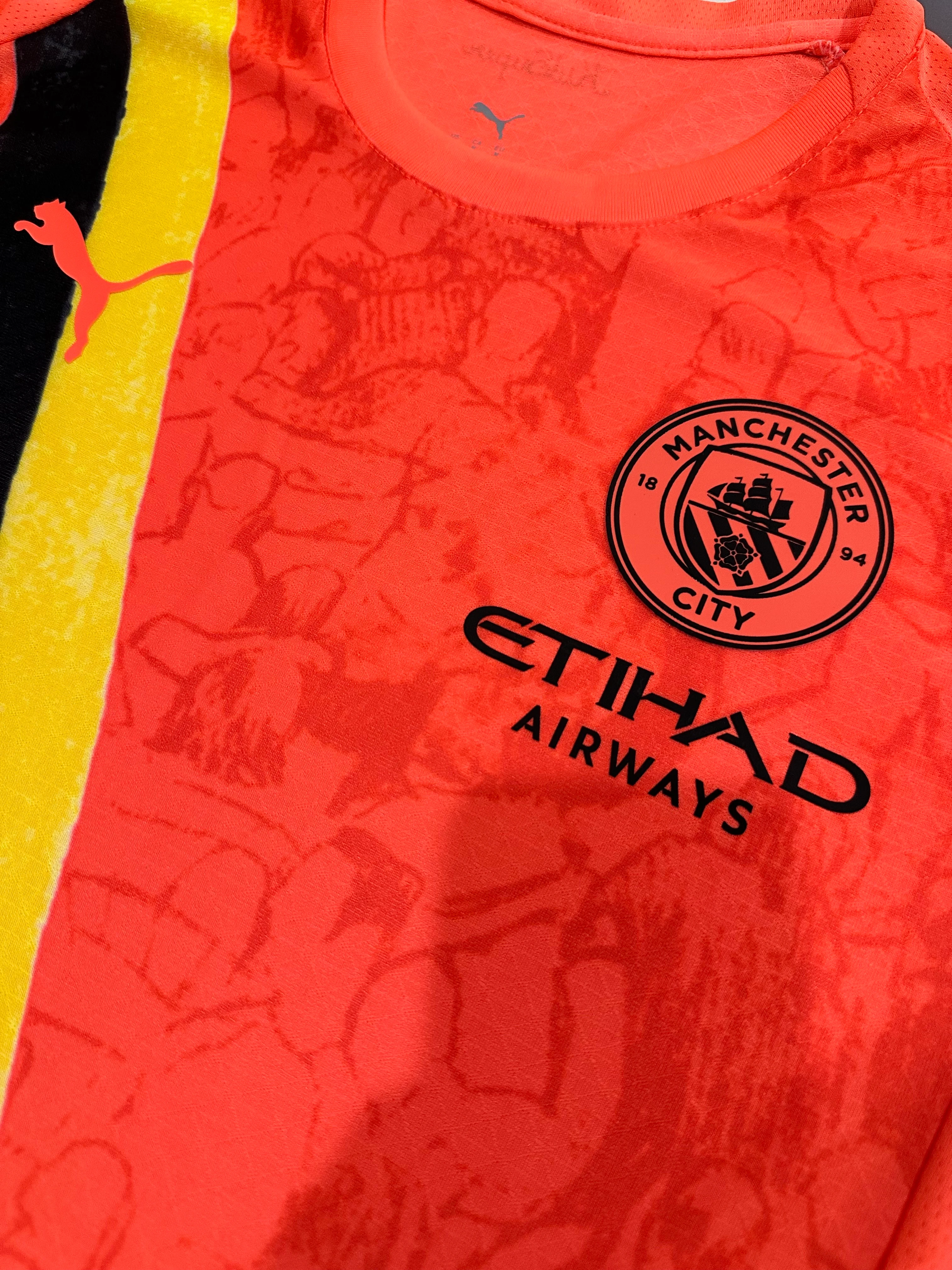 2025-26 Manchester City Orange Jersey - Player Version view 3