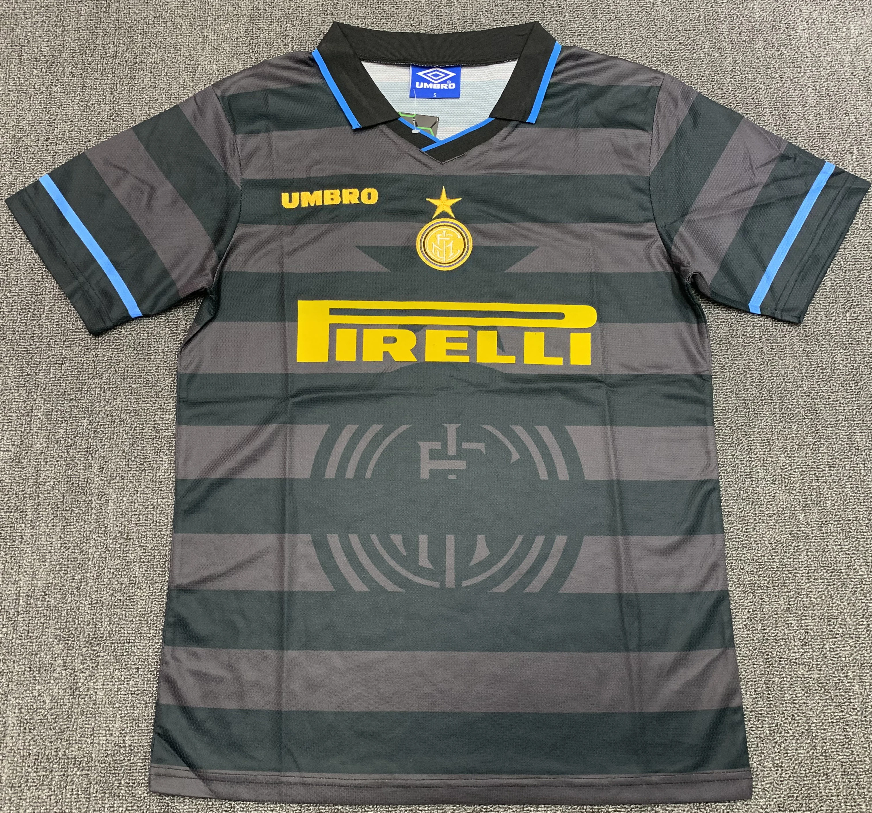1997-98 Inter Milan second away black and grey retro jersey