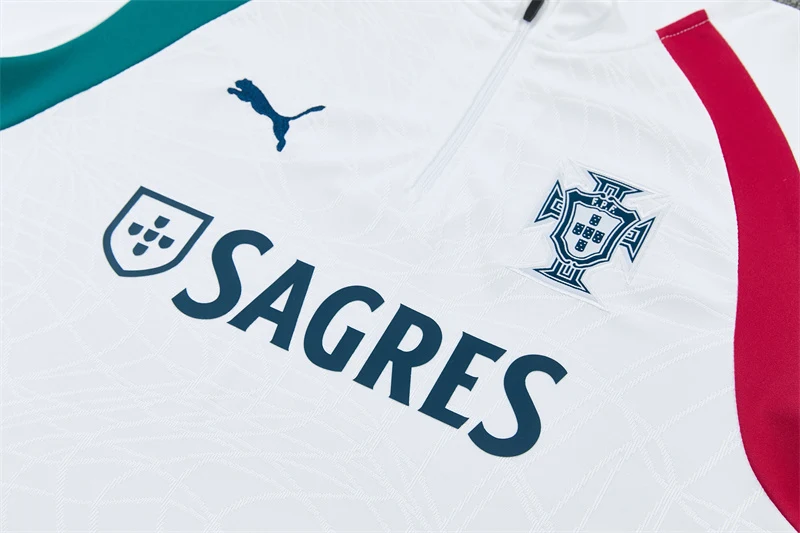 2026-27 Portugal White Half-Zip Training Jersey view 3