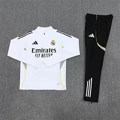 2025-26 Real Madrid White Half-Pull Training Jersey view 15
