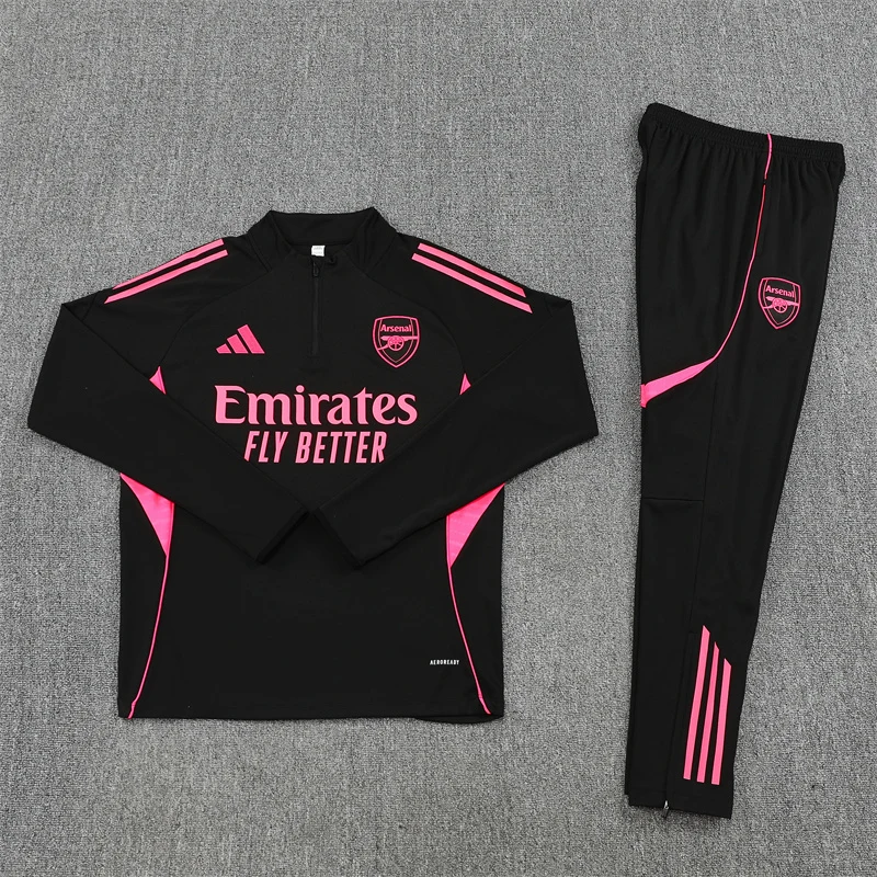 2025-26 Arsenal Black Half-Zip Training Kit view 4