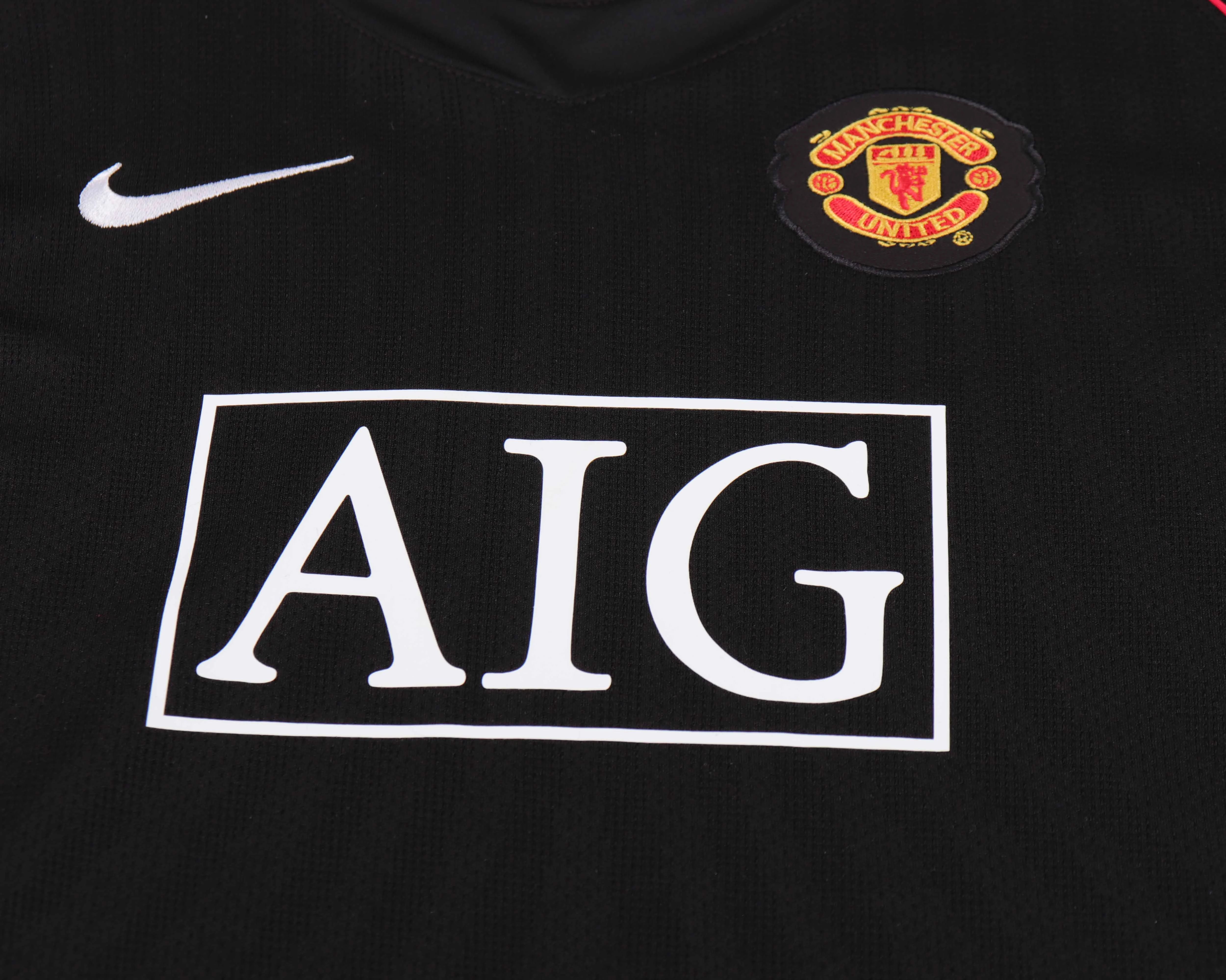2007-08 Manchester United Away Retro Shirt Black - Kids Sizes view 12