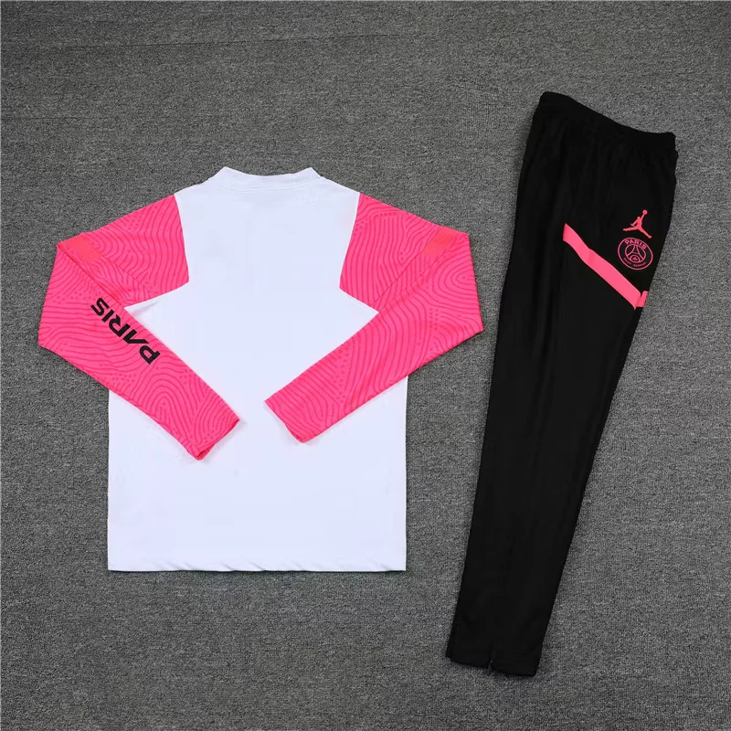 2021 Paris Jordan Pink and White Half-Dress Training Jersey view 15