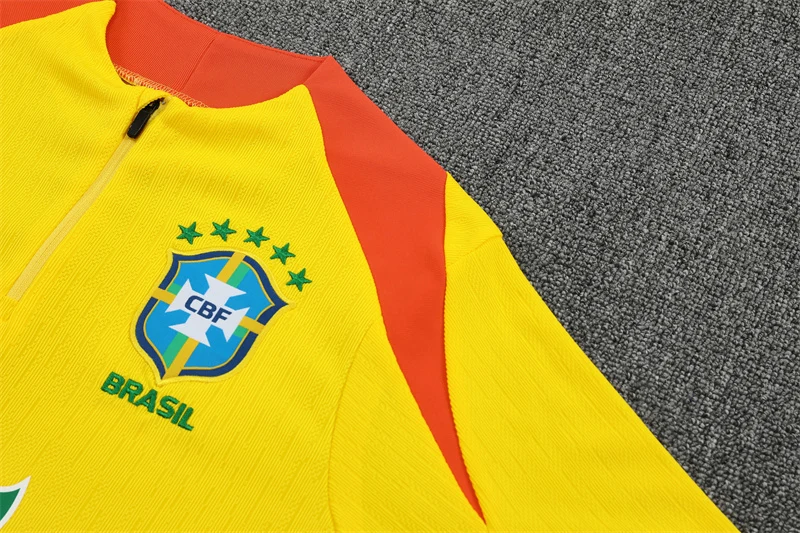 2025-26 Brazil Yellow Half-Zip Training Jersey view 5