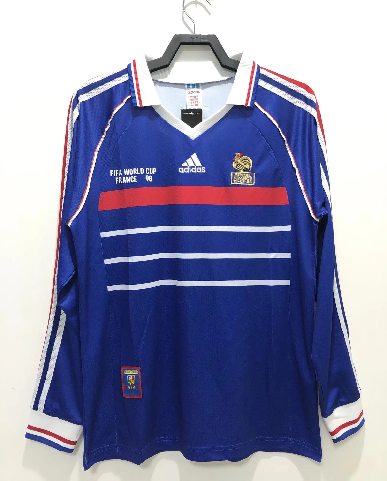 1998 France Home Long Sleeve Retro Jersey