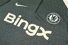 2025-26 Chelsea Army Green Half Pull Training Jersey view 12