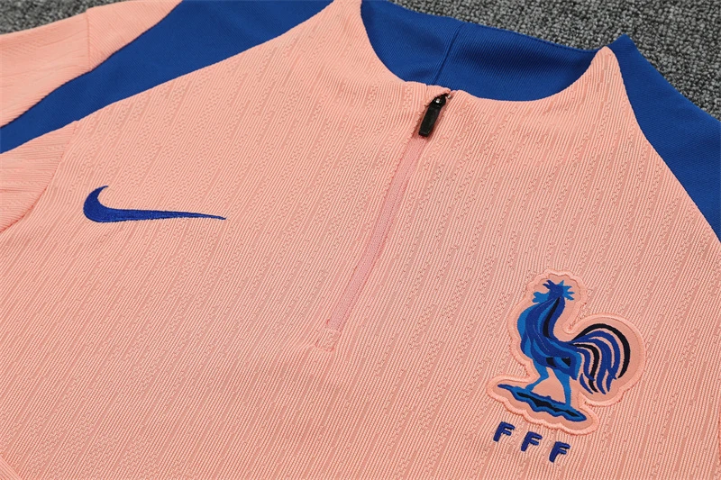 2025-26 France Light Pink Half-Zip Training Jersey view 4