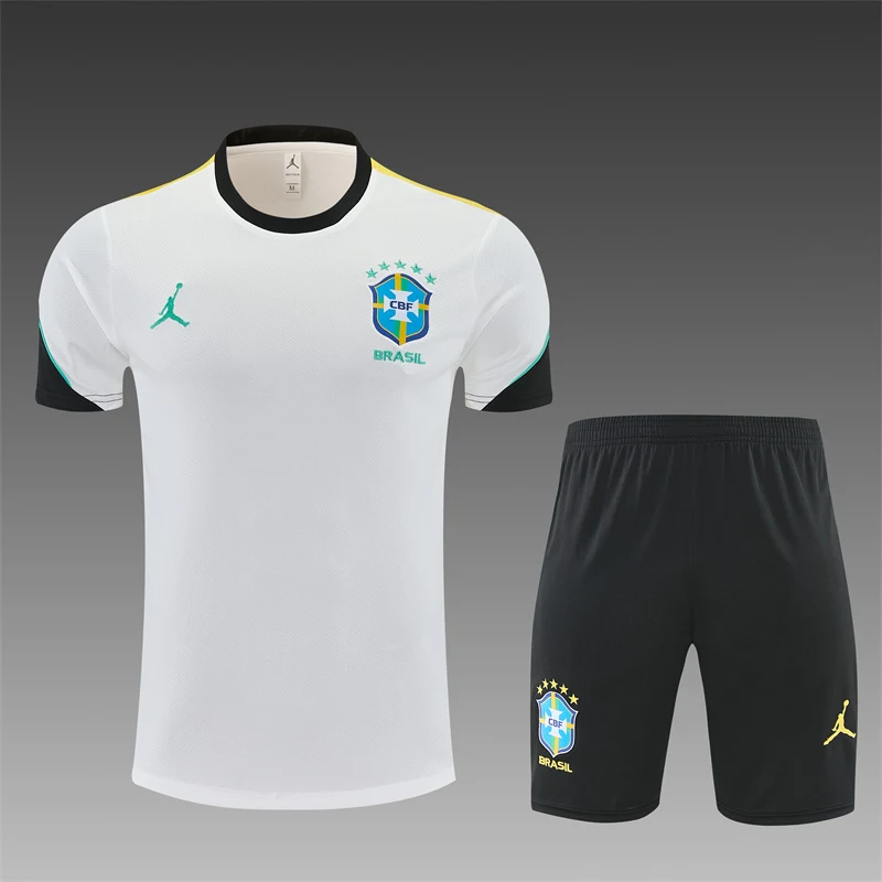 2026-27 Brazil Jordan White Short-Sleeve Training Jersey view 3