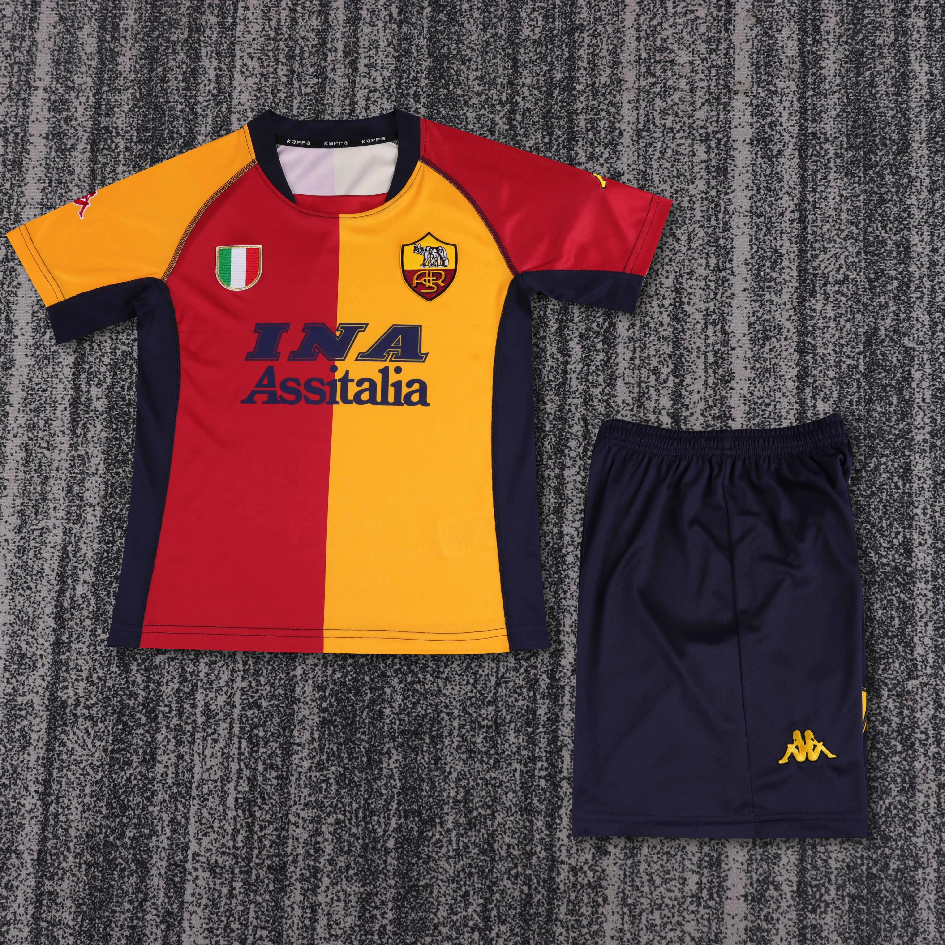 2000-01 Roma Home Retro Shirt - Kids