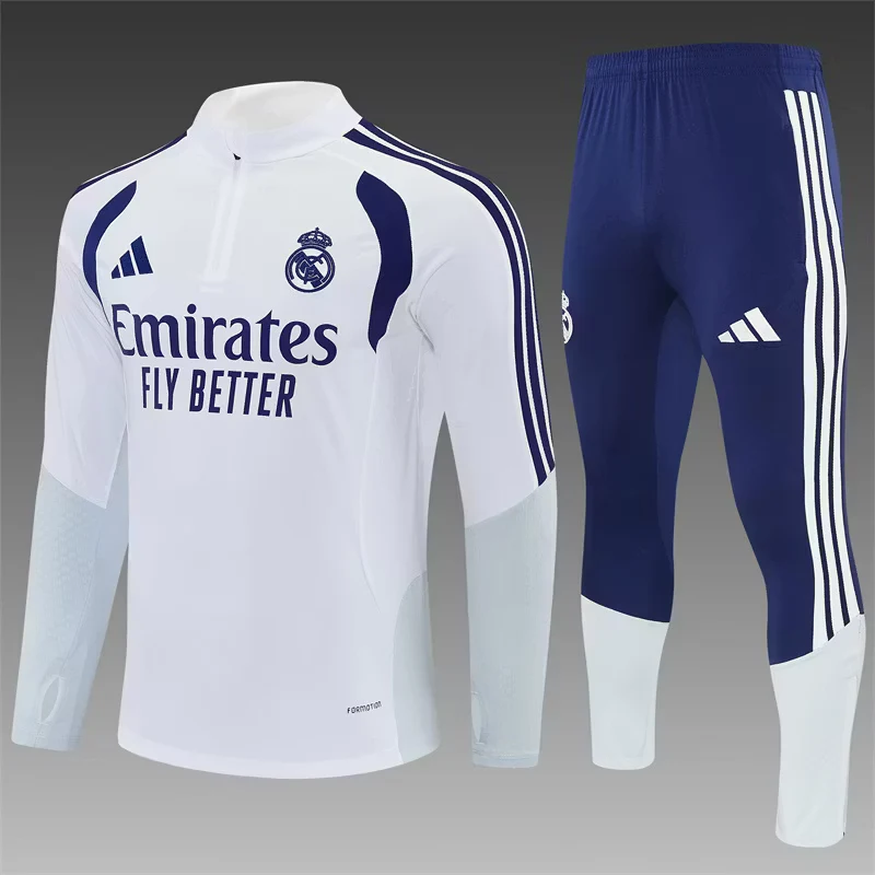 2026-27 Real Madrid White Half-Zip Training Jersey