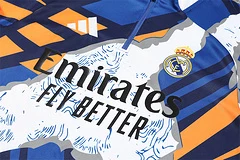 2025-26 Real Madrid yellow and blue camouflage half-pull training uniform jersey view 11
