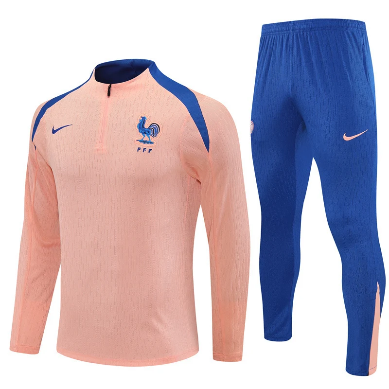 2025-26 France Light Pink Half-Zip Training Jersey view 16