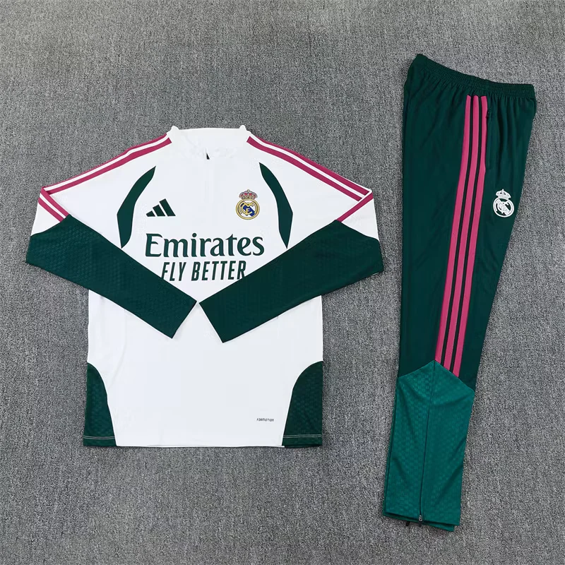 2026-27 Real Madrid White & Green Half-Zip Training Jersey view 12