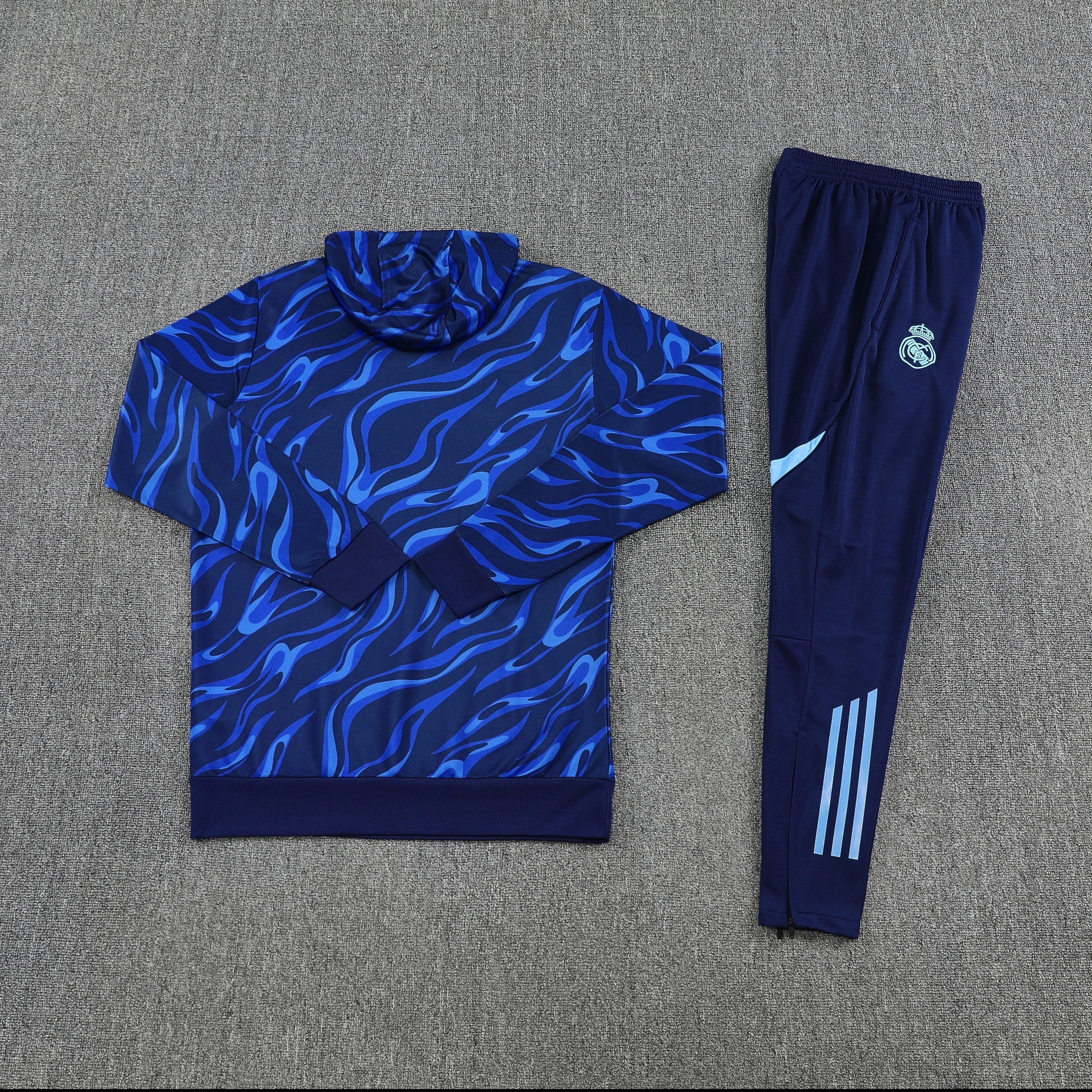 2025-26 Real Madrid Blue Hooded Training Jersey view 14