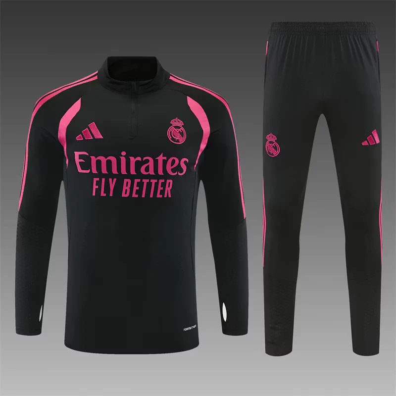 2026-27 Real Madrid Black Half-Zip Training Jersey view 3