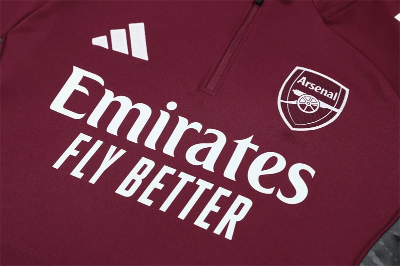2025-26 Arsenal Red Half-Zip Training Jersey view 11