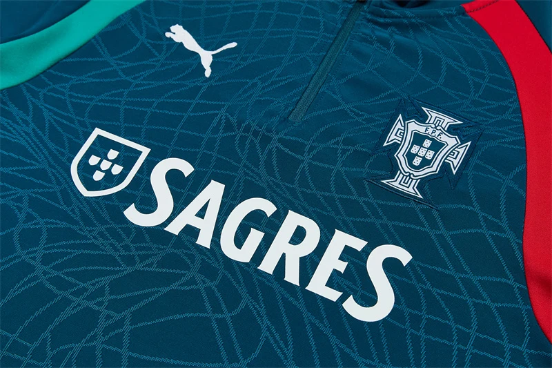 2026-27 Portugal Dark Green Half-Zip Training Top view 5