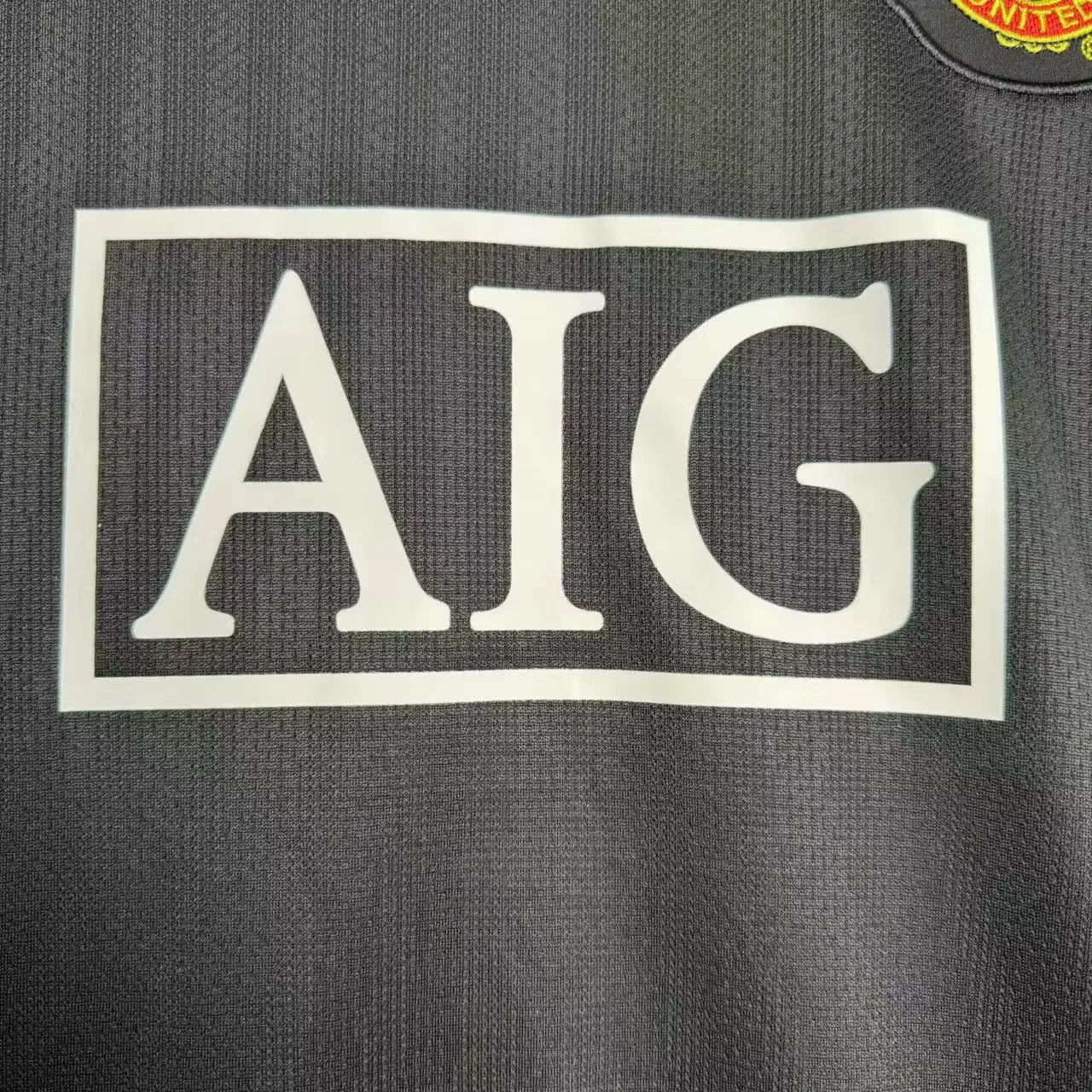 2007-08 Manchester United Away Black Long Sleeve Retro Shirt view 6