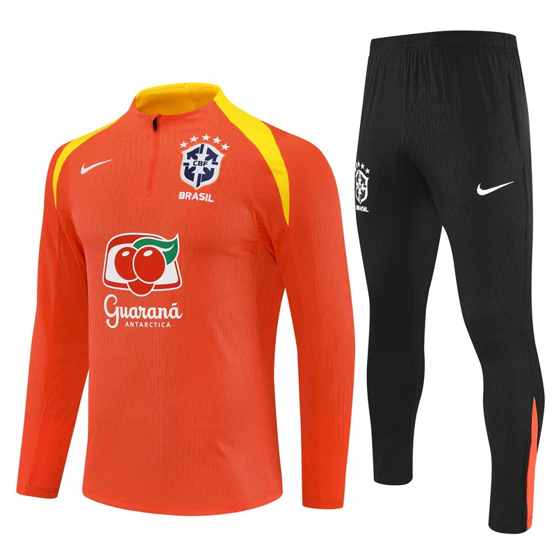2025-26 Brazil Orange Half-Zip Training Jersey view 11