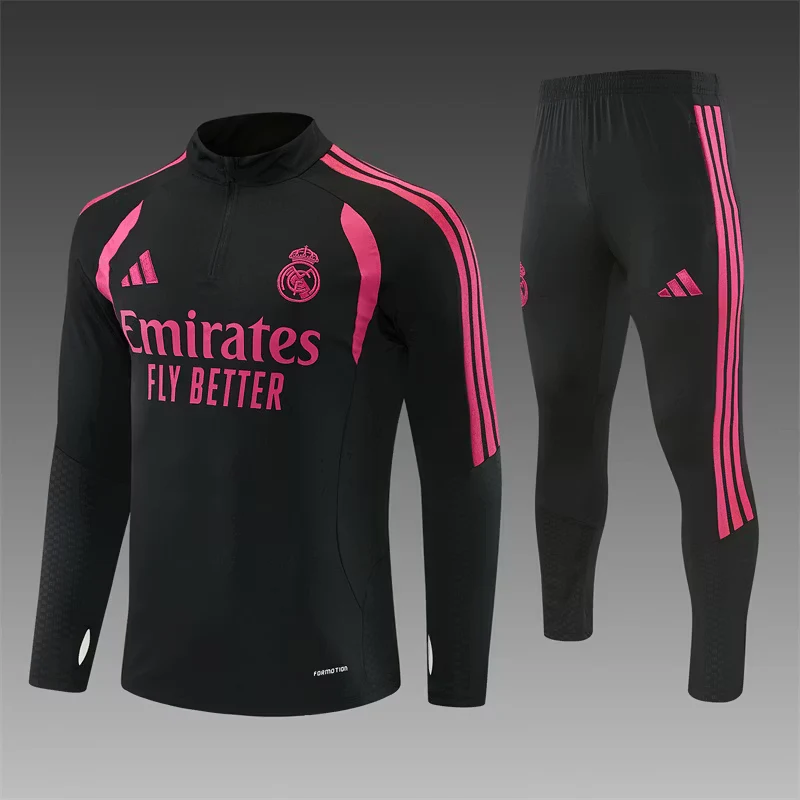 2026-27 Real Madrid Black Half-Zip Training Jersey