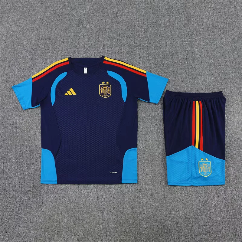2026-27 Spain Royal Blue Short-Sleeve Training Jersey (Two Stars) view 16