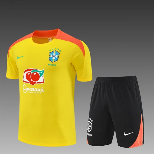 2025-26 Brazil yellow short-sleeved training jersey