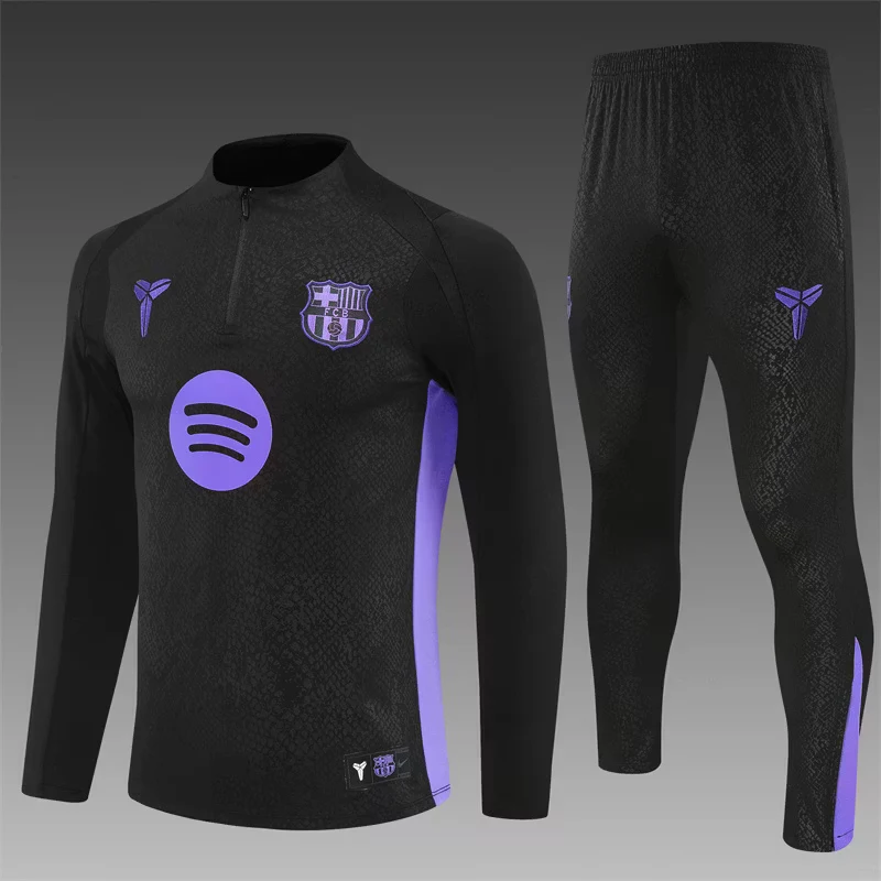 2025-26 Barcelona Black Half-Zip Training Jersey