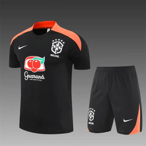 2025-26 Brazil Black Short Sleeve Training Jersey