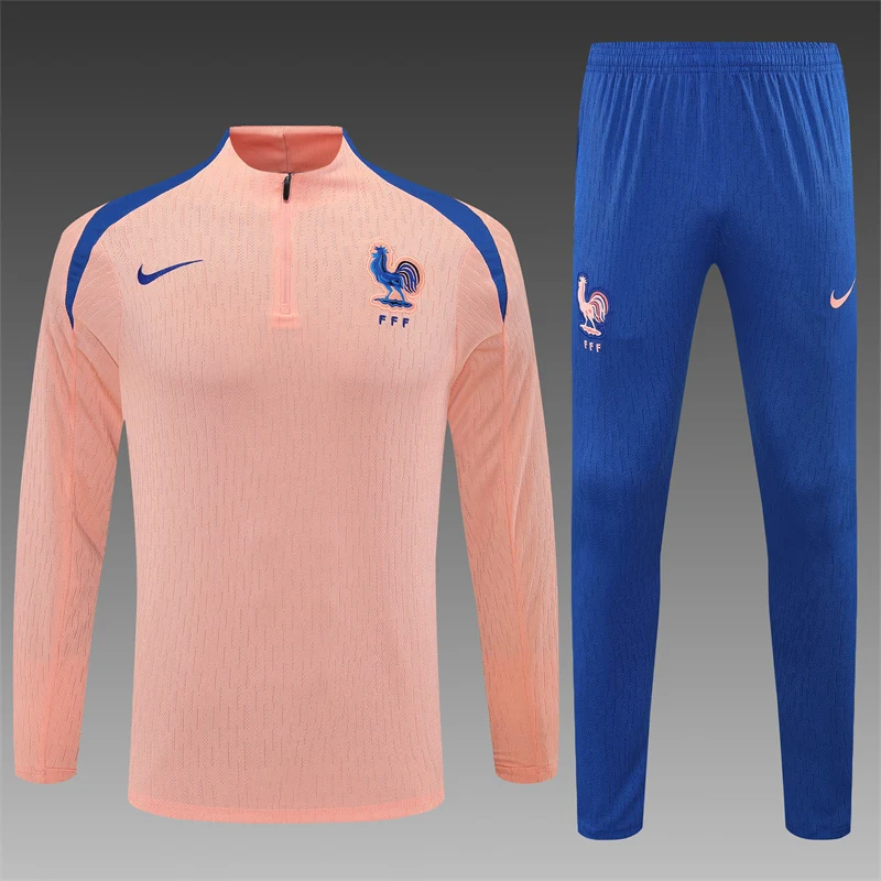 2025-26 France Light Pink Half-Zip Training Jersey view 19