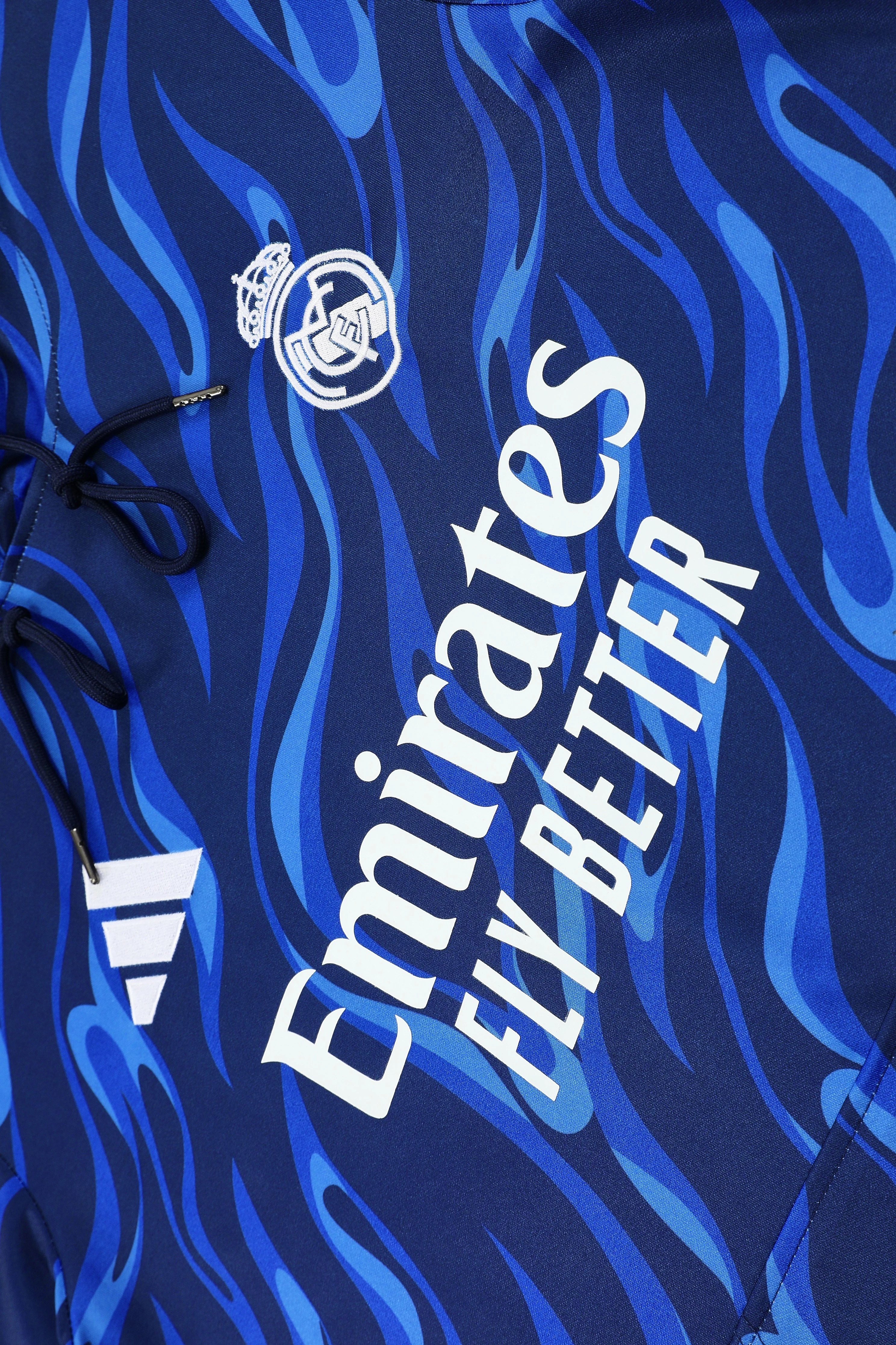 2025-26 Real Madrid Blue Hooded Training Jersey view 10