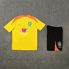 2025-26 Brazil yellow short-sleeved training jersey view 16