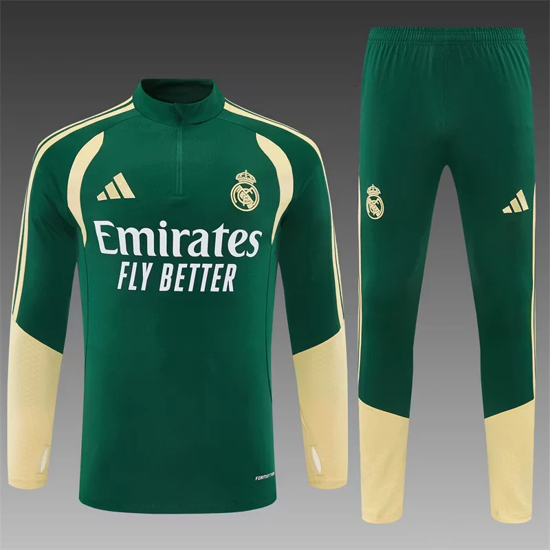 2026-27 Real Madrid Green Half-Zip Training Jersey view 3