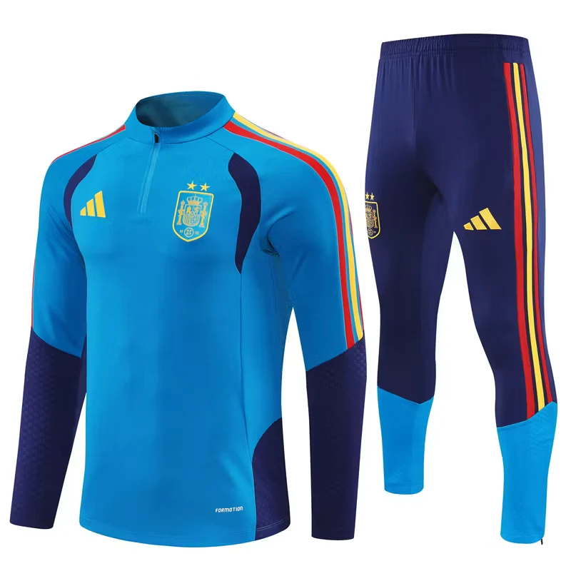 2026-27 Spain Team Lake Blue Half-Zip Training Jersey (Two Stars) view 14