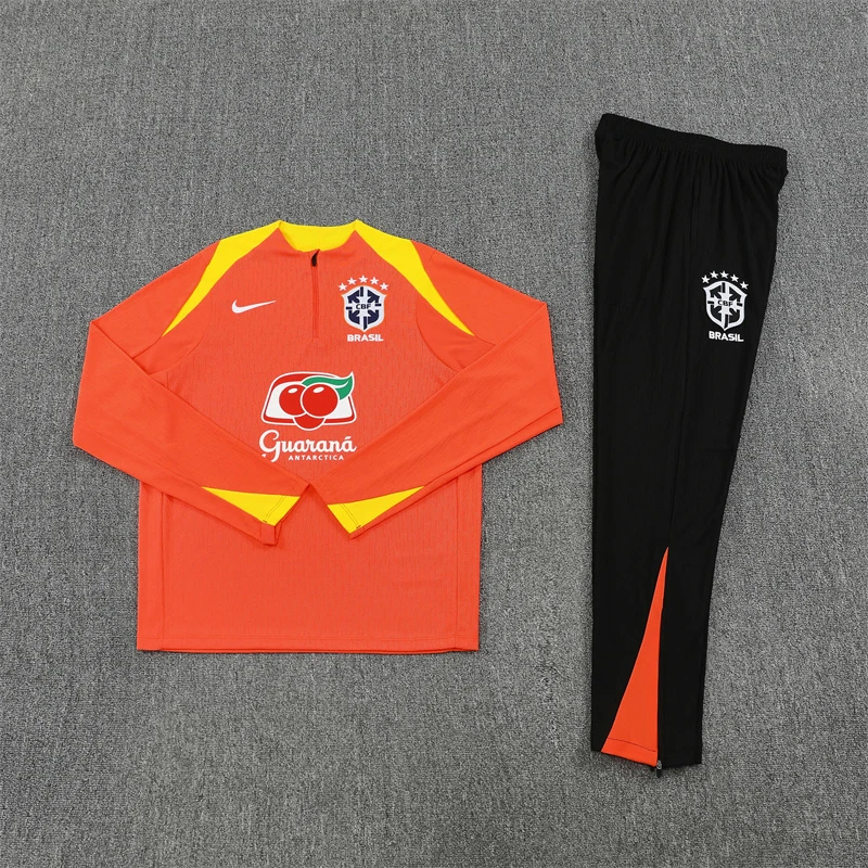 2025-26 Brazil Orange Half-Zip Training Jersey view 9