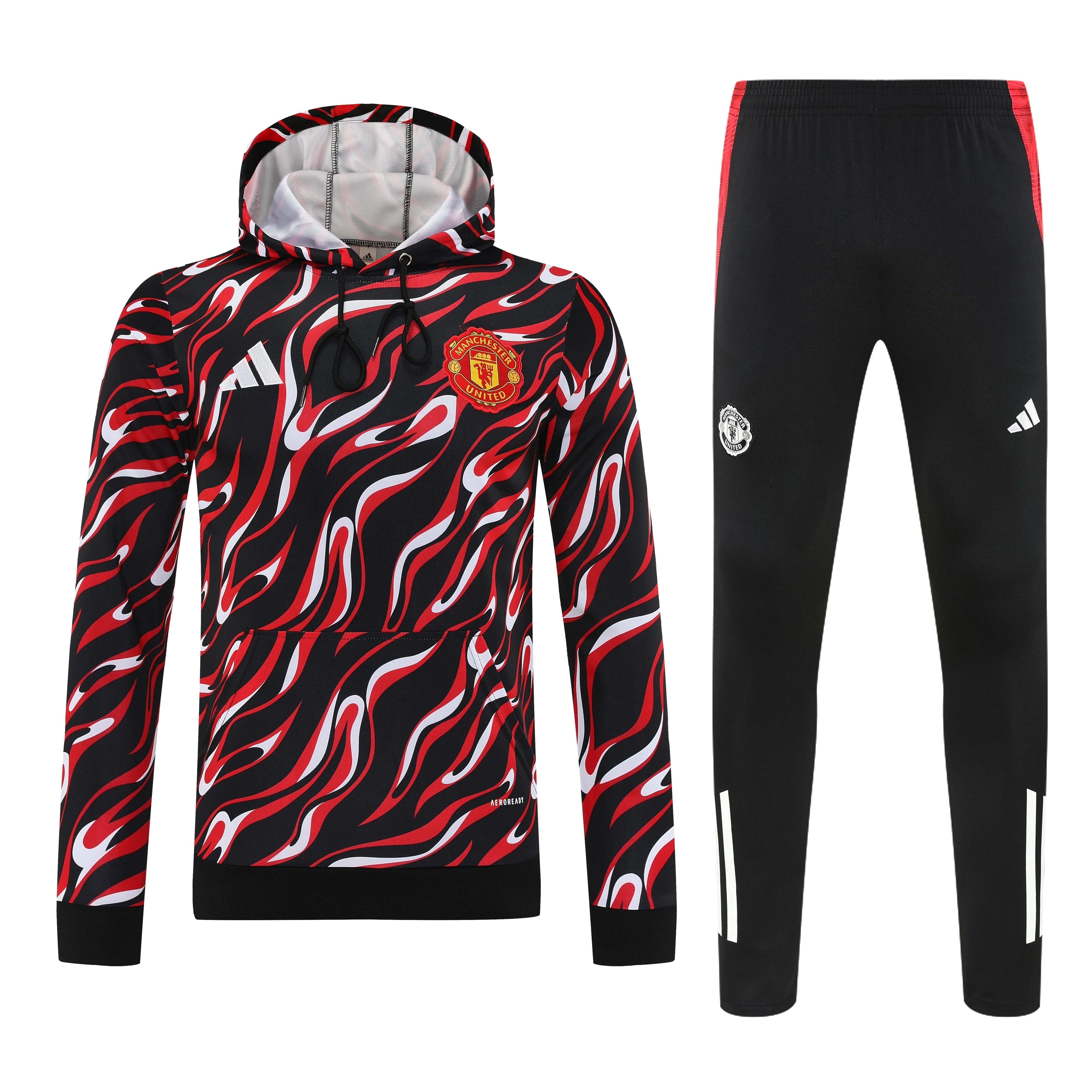 2025-26 Manchester United Black and Red Training Hooded Jersey view 19