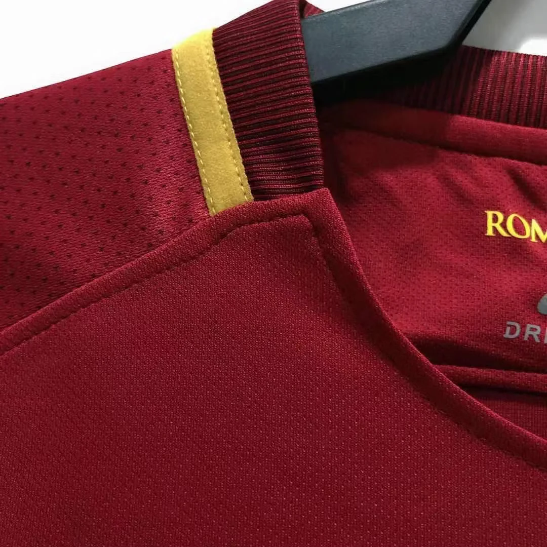 2017-18 Roma Home Retro Jersey view 8