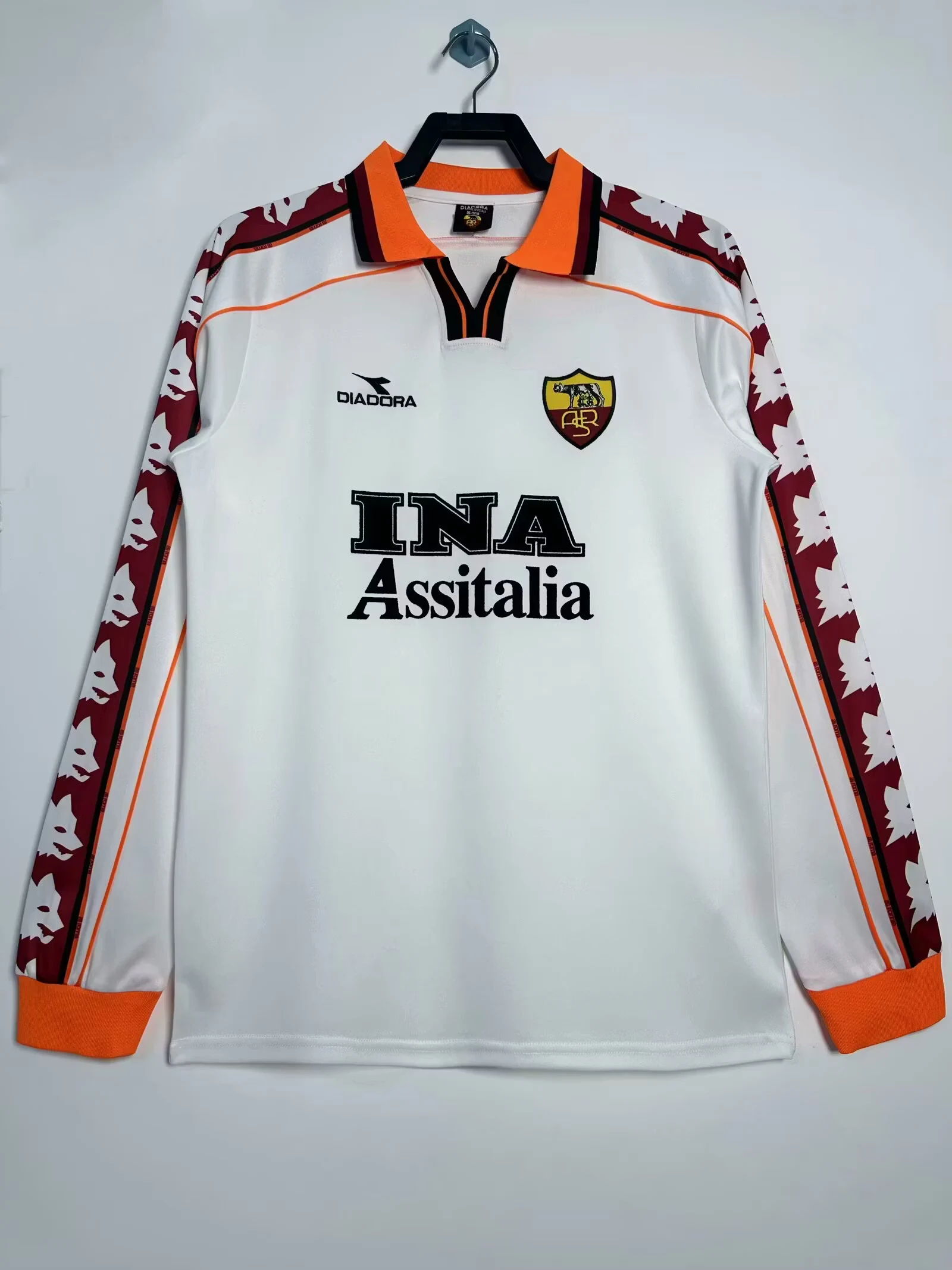 1998–99 Roma Away Long-Sleeve Retro Jersey