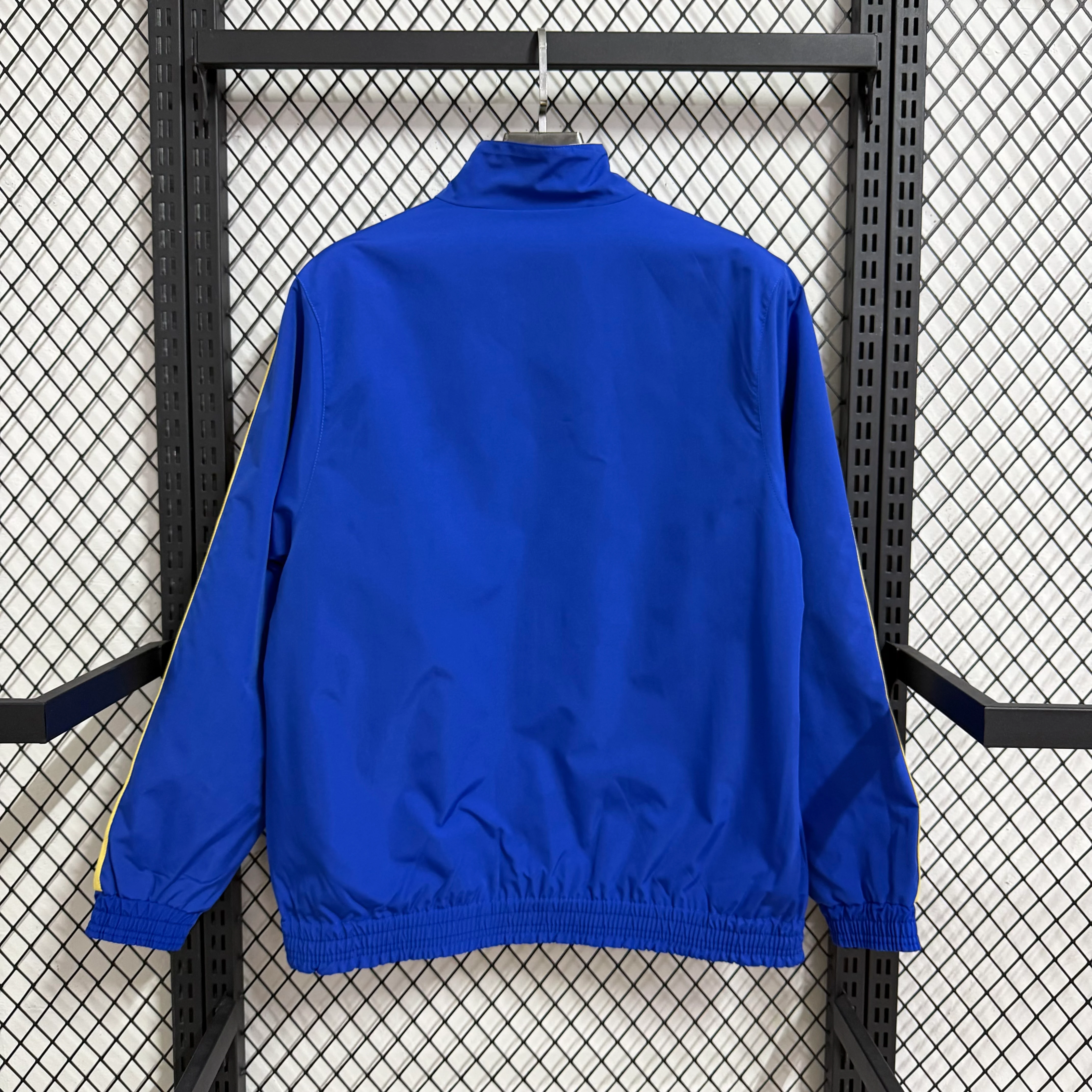 2025-26 Real Madrid Blue and Yellow Reversible Windbreaker Jacket view 3