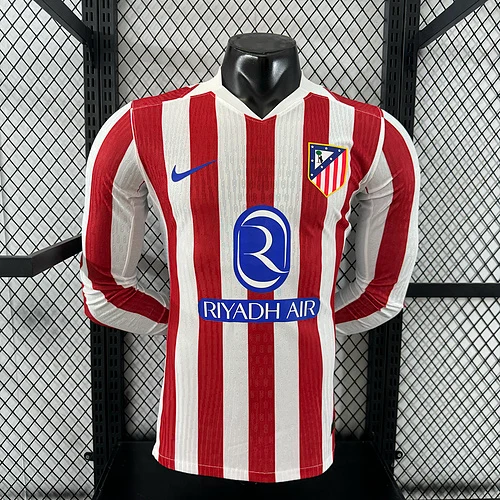 2025-26 Atletico Madrid Home Long Sleeve Shirt - Player Edition