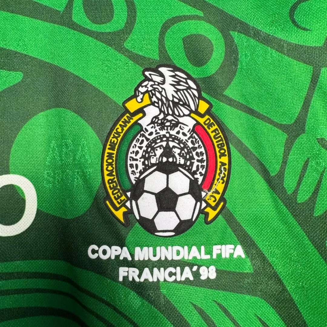 1998 Mexico Home Jacquard Retro Jersey view 7