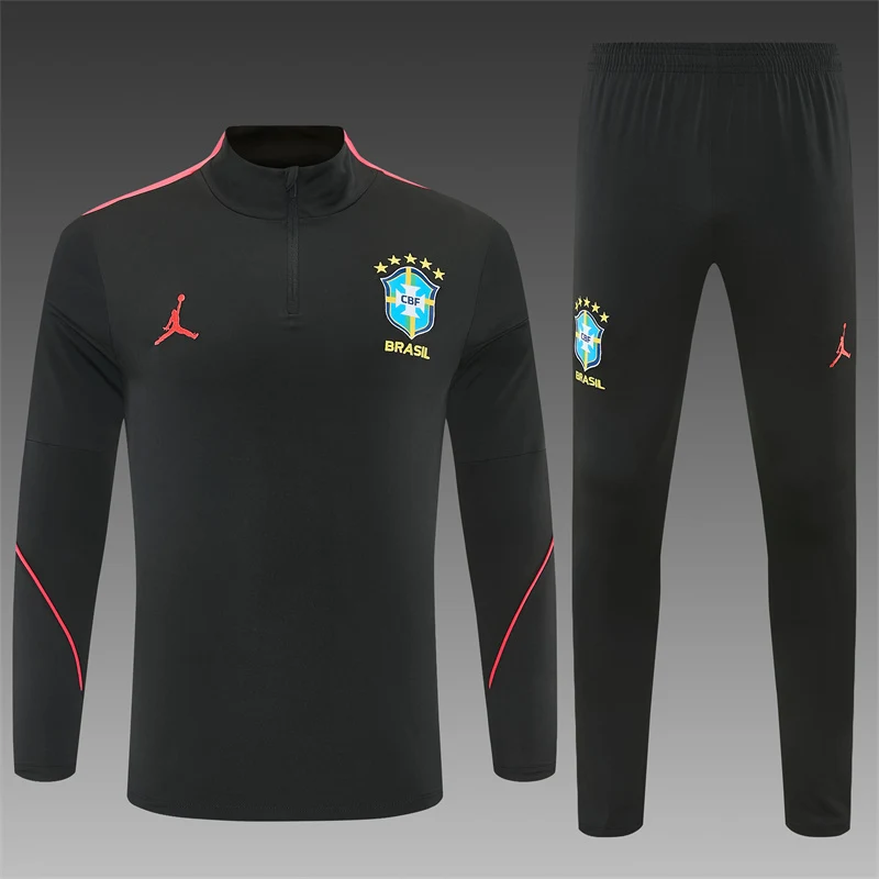 2026-27 Brazil Black Half-Zip Training Jersey view 3