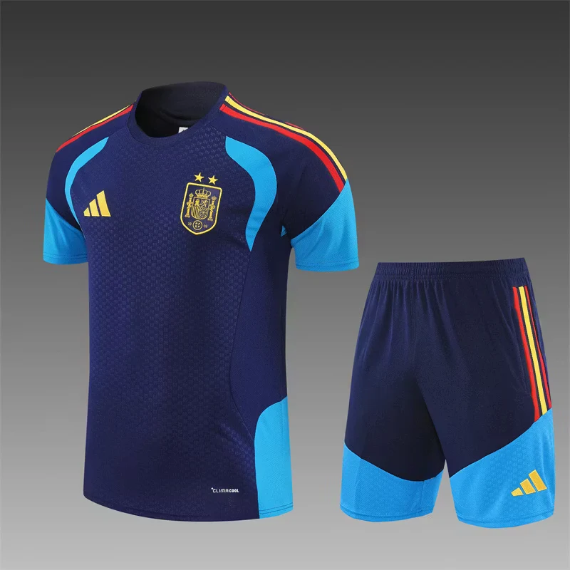 2026-27 Spain Royal Blue Short-Sleeve Training Jersey (Two Stars)