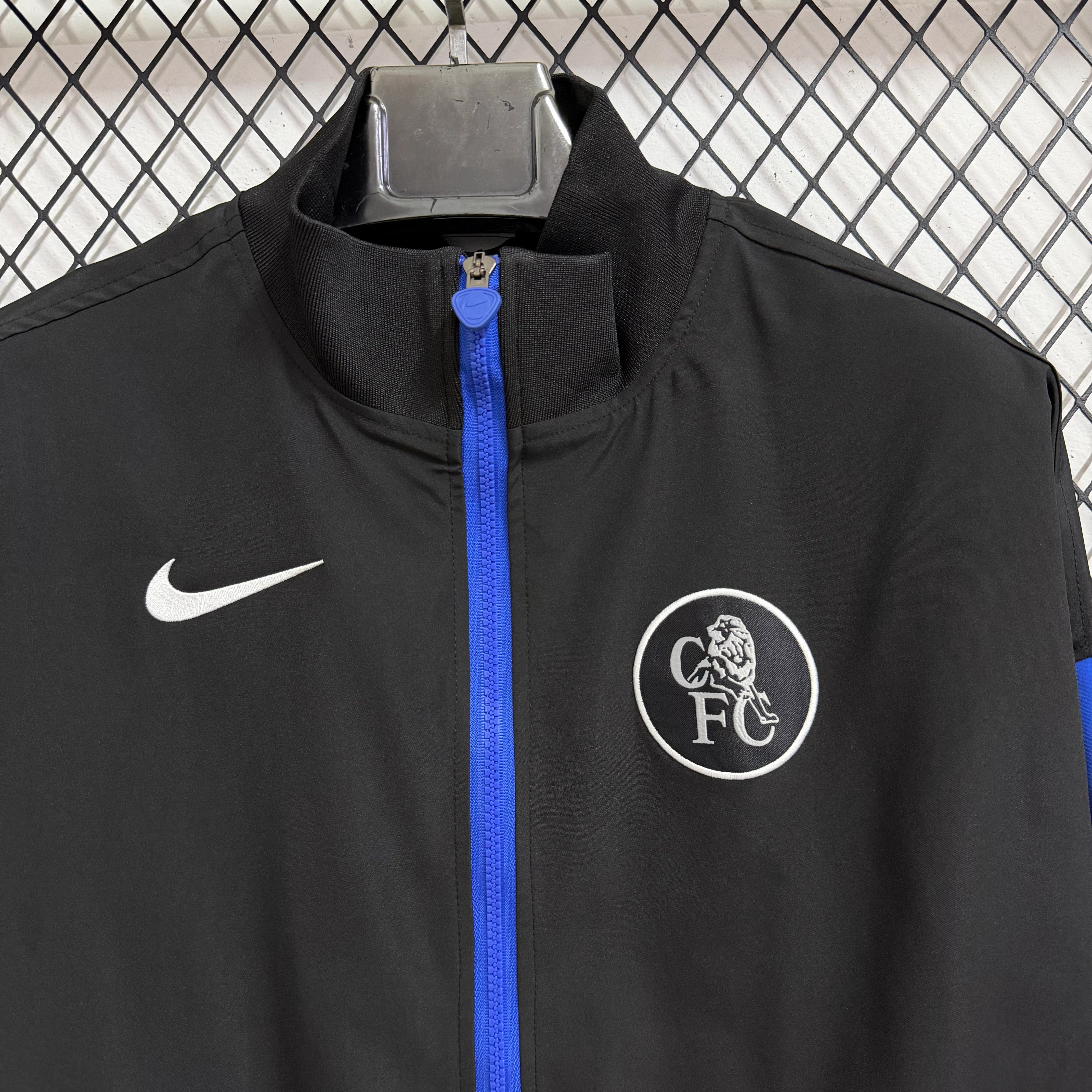 2025-26 Chelsea Black Waterproof Training Windbreaker view 6