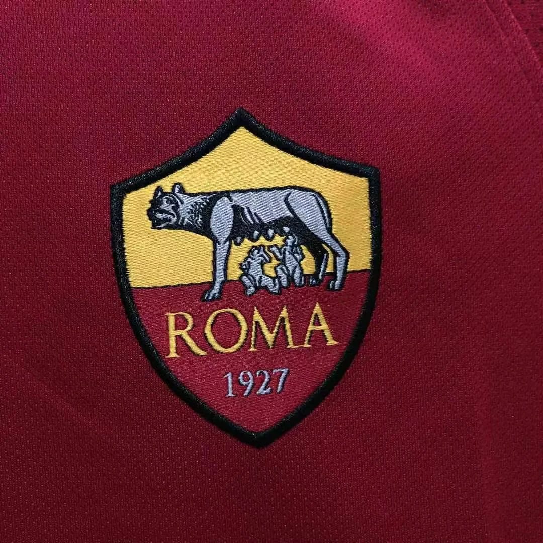 2017-18 Roma Home Retro Jersey view 7
