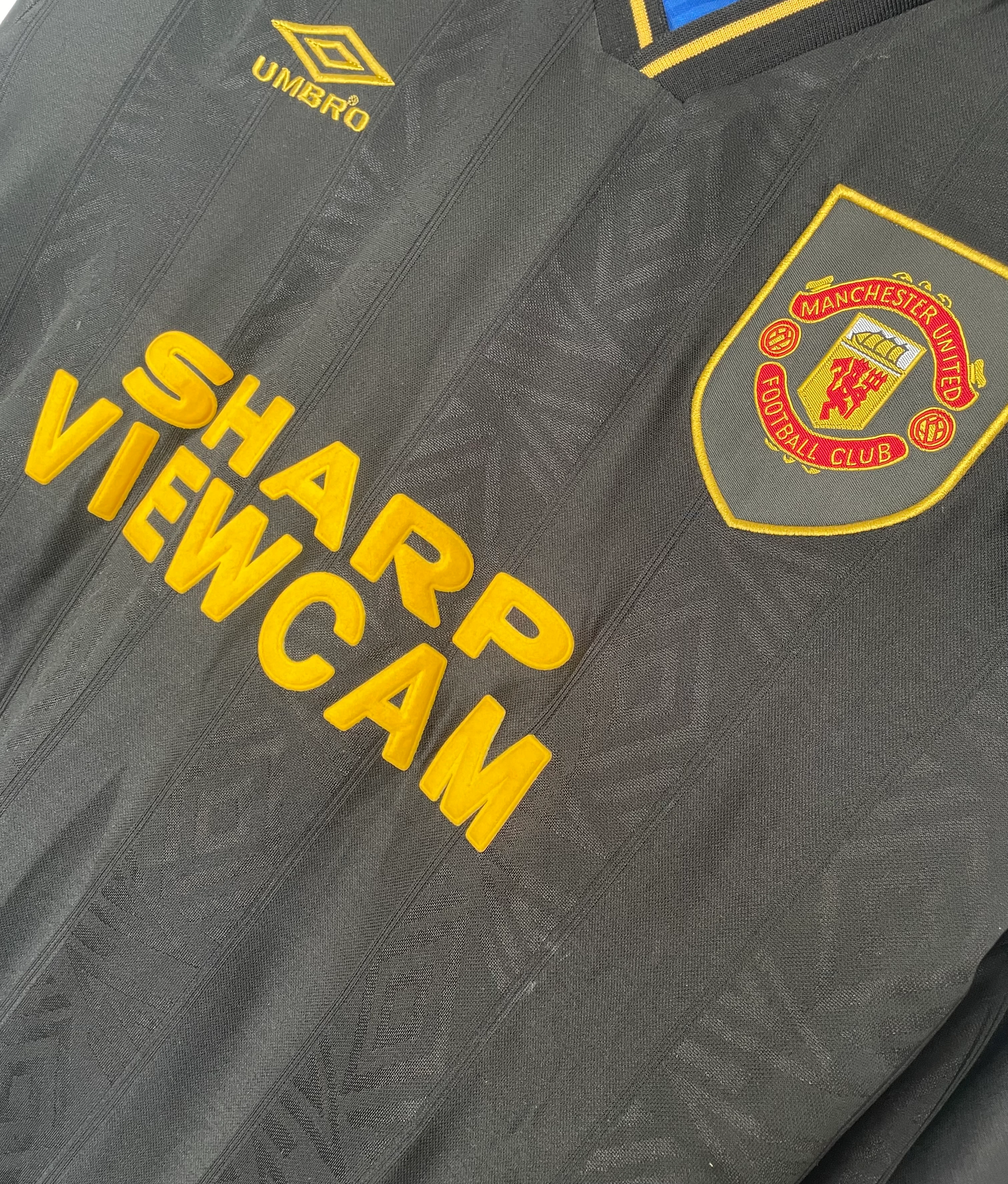 1993-94 Manchester United Away Black Long Sleeve Retro Shirt view 5