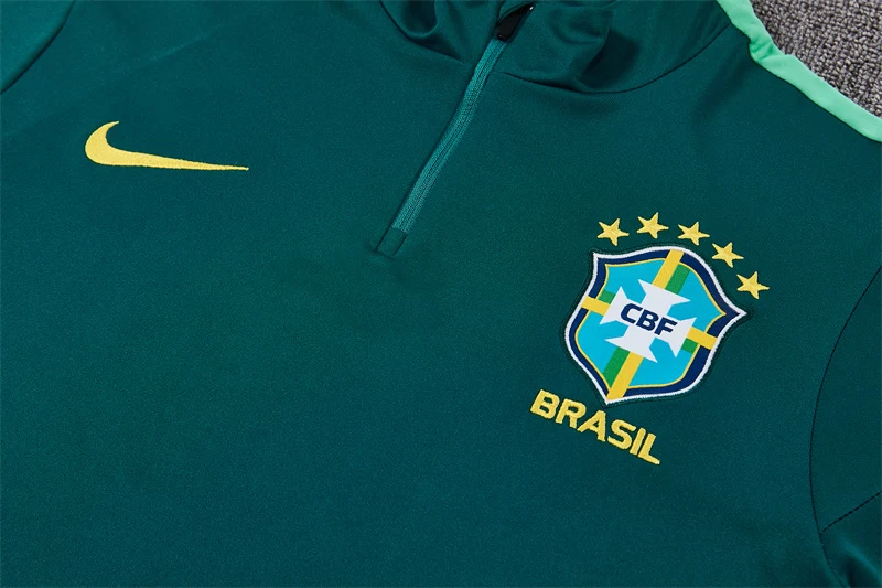 2026-27 Brazil Dark Green Half-Zip Training Jersey view 4