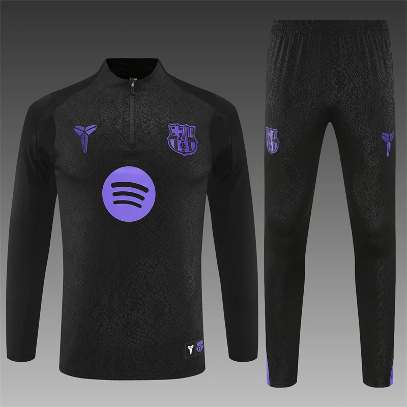 2025-26 Barcelona Black Half-Zip Training Jersey view 3