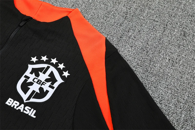 2025-26 Brazil Black Half-Zip Training Jersey view 8