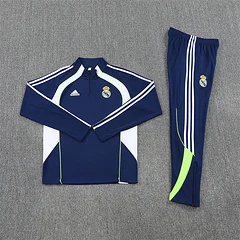 2025-26 Real Madrid Royal Blue Retro Half-Draw Training Jersey view 16