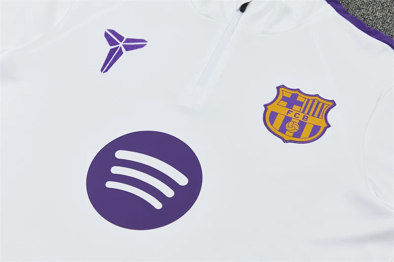 2026-27 Barcelona Red and White Half-Zip Training Jersey view 7